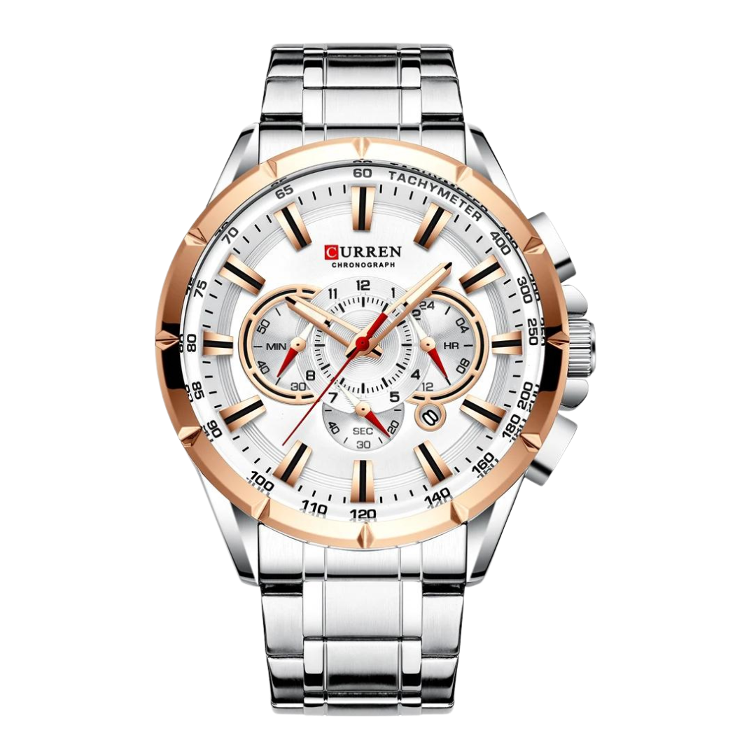 Horloge Curren Blau & Gold Chronograph