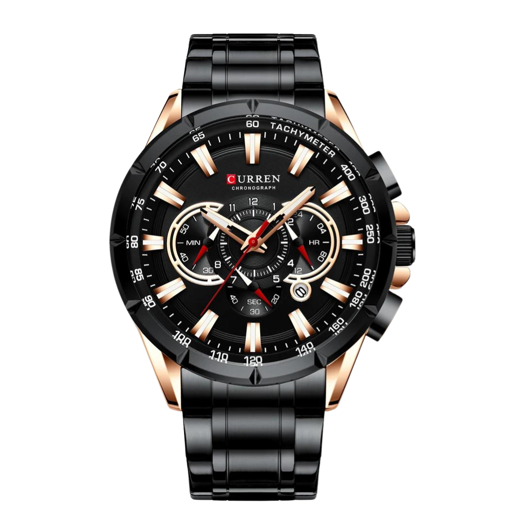 Horloge Curren Blau & Gold Chronograph